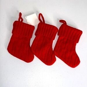 Lot of 3 NEW Red Mini Stockings